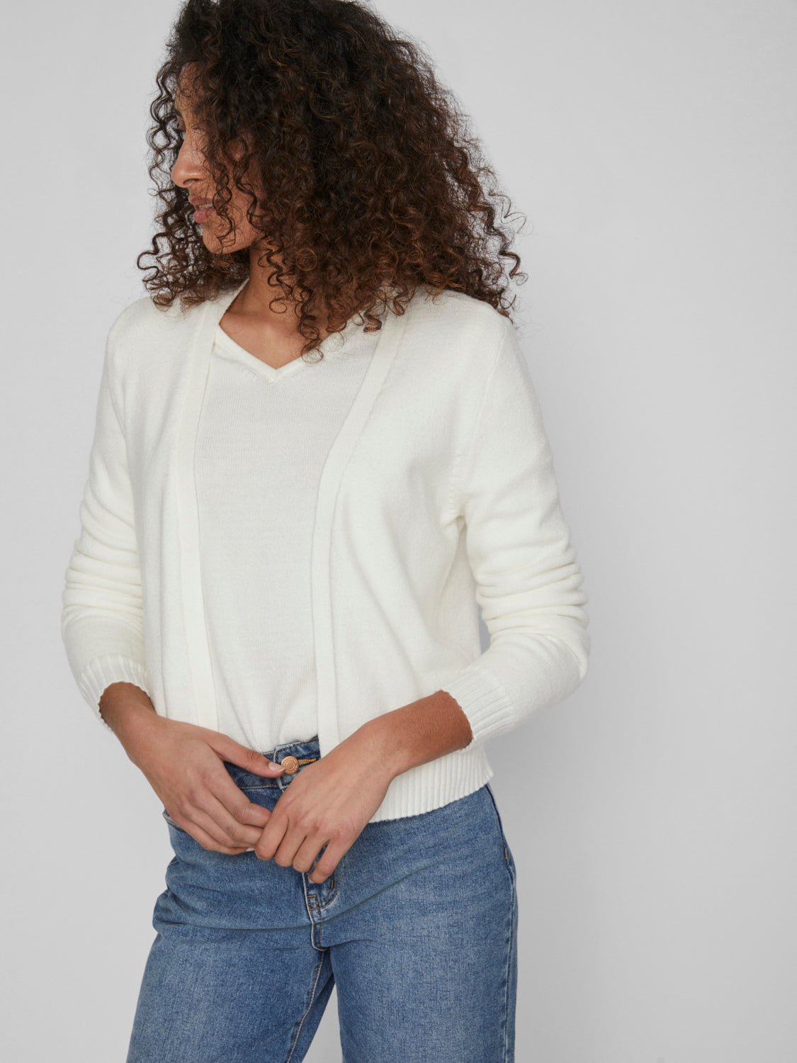 VIRIL Cardigan - White Alyssum - VERO MODA & VILA Bergvik